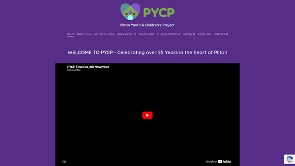 Screenshot of the Pilton Youth & Children's Project website