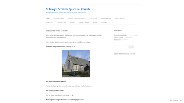 Screenshot of the St Mary's Episcopal Church: Newport website