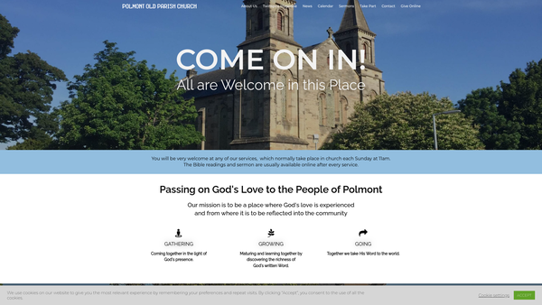 Screenshot of the Polmont Old Parish Church Of Scotland website