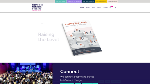Screenshot of the Homeless Network Scotland website