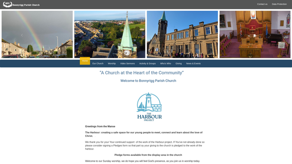 Screenshot of the Bonnyrigg Parish Church (Church of Scotland) website