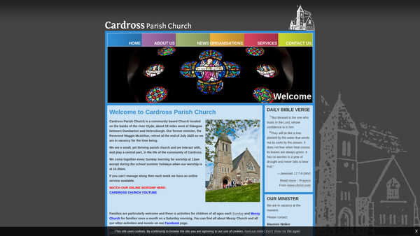 Screenshot of the Cardross Parish Church Of Scotland website