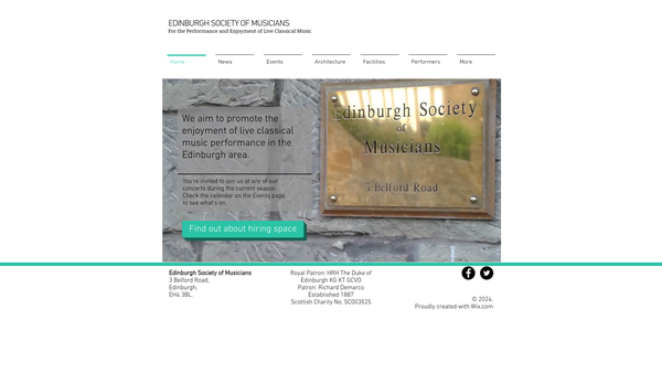 Screenshot of the Edinburgh Society Of Musicians Ltd website