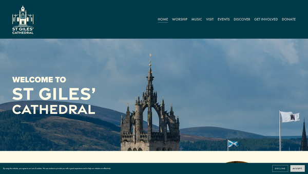 Screenshot of the St Giles' Cathedral, Edinburgh (Church of Scotland) website