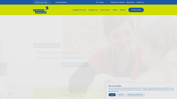 Screenshot of the St.Columba’s Hospice Care website