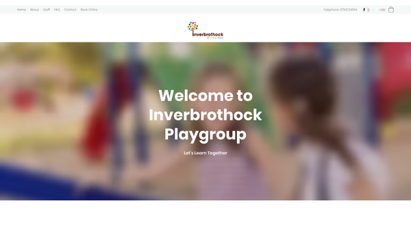 Screenshot of the Inverbrothock Playgroup website