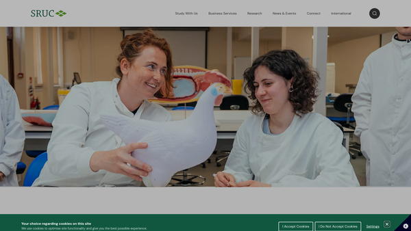 Screenshot of the Sruc website