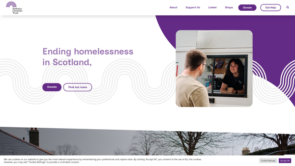 Screenshot of the Bethany Christian Trust website