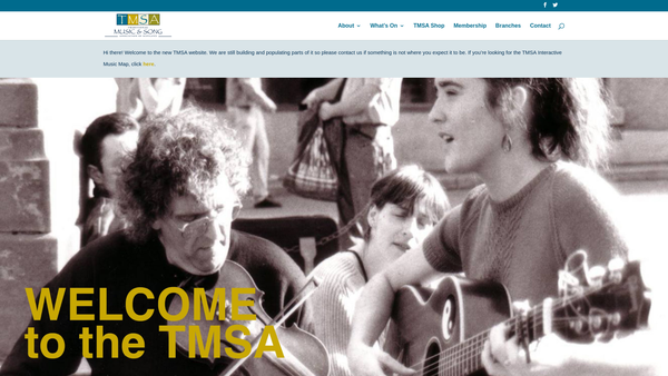 Screenshot of the Traditional Music & Song Association Of Scotland website