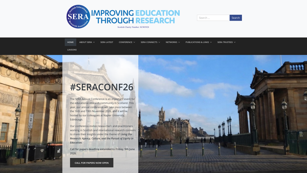 Screenshot of the Scottish Educational Research Association website