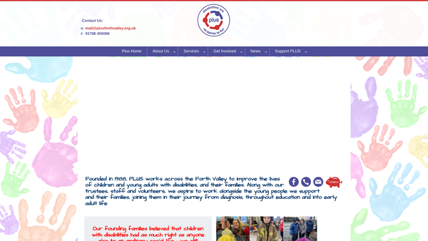 Screenshot of the PLUS (Forth Valley) Ltd website