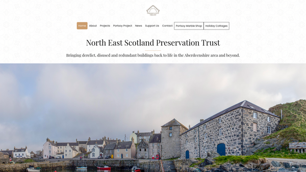 Screenshot of the North East Scotland Preservation Trust website