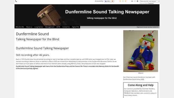 Screenshot of the Dunfermline Sound website