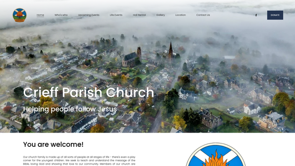 Screenshot of the Crieff Parish Church of Scotland website