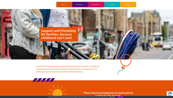 Screenshot of the Home-Start Edinburgh website
