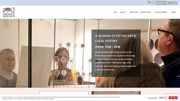 Screenshot of the Groam House Museum website
