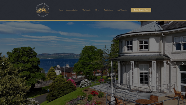 Screenshot of the Greenock Medical Aid Society website