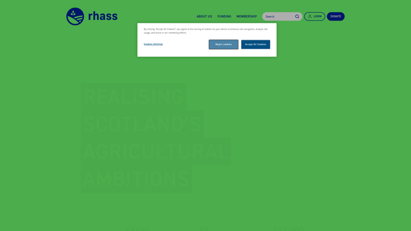 Screenshot of the Royal Highland & Agricultural Society of Scotland website