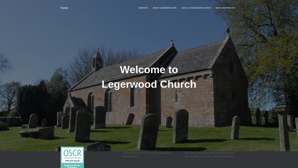 Screenshot of the Legerwood Parish, Church of Scotland website