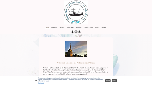 Screenshot of the Cockenzie and Port Seton: Parish Church (Church of Scotland) website