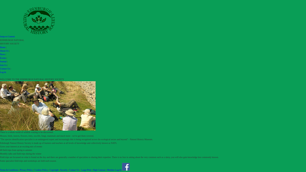 Screenshot of the Edinburgh Natural History Society website