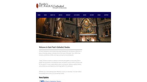 Screenshot of the Cathedral Church Of St Paul website