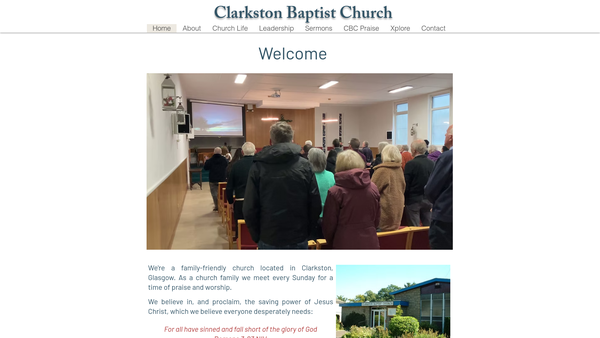 Screenshot of the Clarkston Baptist Church website