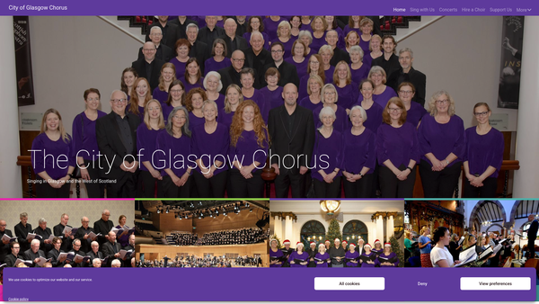 Screenshot of the City Of Glasgow Chorus Trust website