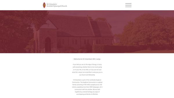 Screenshot of the St Columba's Episcopal Church: Largs website