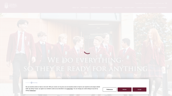Screenshot of the George Watson's Family Foundation website