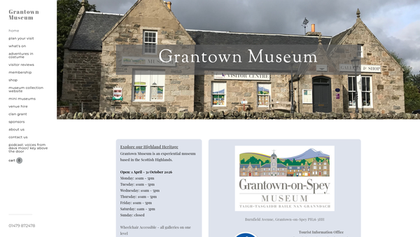 Screenshot of the Grantown Museum & Heritage Trust website
