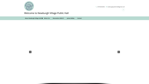 Screenshot of the Newburgh Public Hall Trustees website