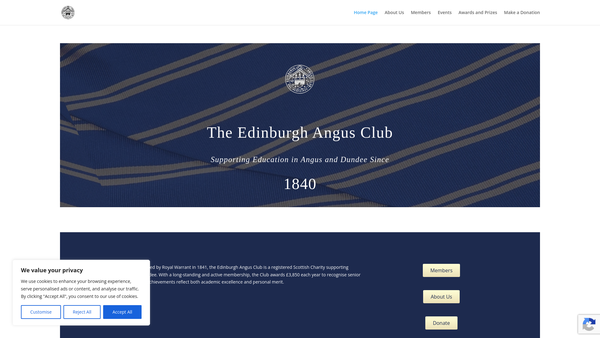 Screenshot of the Edinburgh Angus Club Educational Trust website