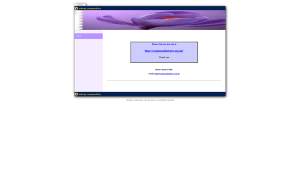 Screenshot of the Women's Aid Orkney website