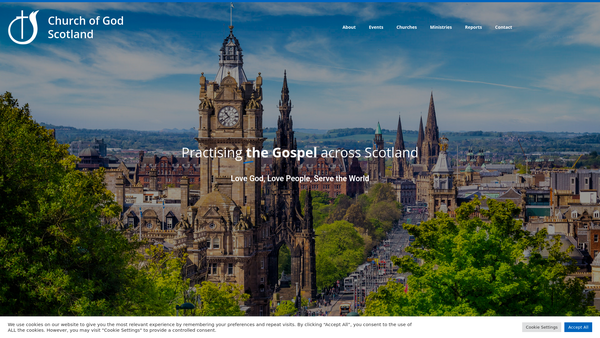 Screenshot of the Church Of God Scotland website