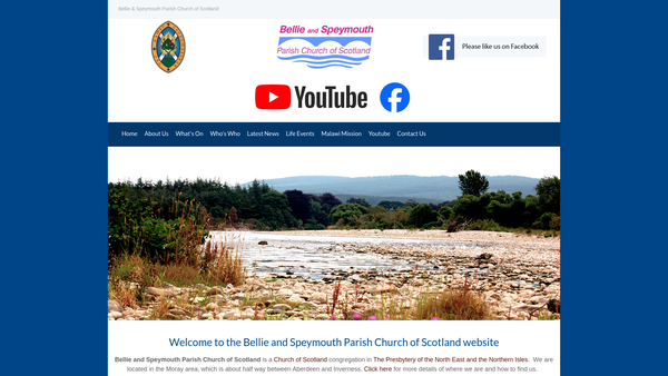 Screenshot of the Bellie And Speymouth Parish Church Of Scotland website