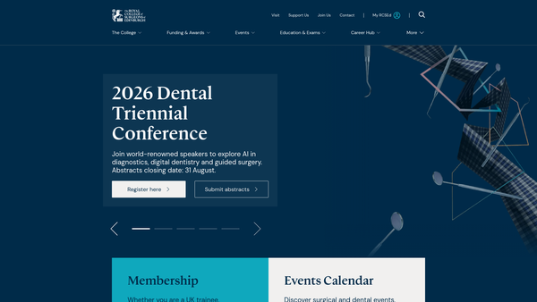 Screenshot of the Royal College Of Surgeons Of Edinburgh website