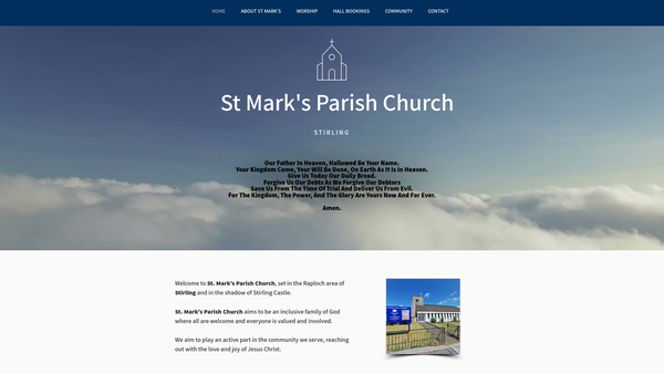 Screenshot of the St Marks Parish Church Of Scotland: Stirling website