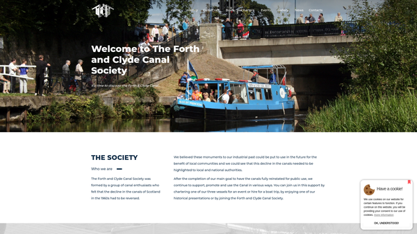 Screenshot of the Forth & Clyde Canal Society website