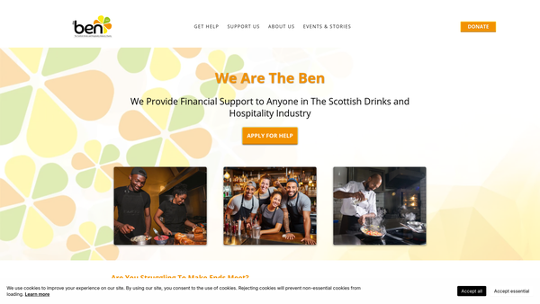 Screenshot of the Benevolent Society Of The Licensed Trade Of Scotland website