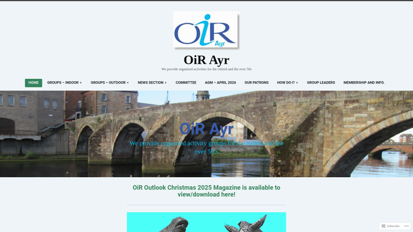 Screenshot of the Opportunities In Retirement Ayr website