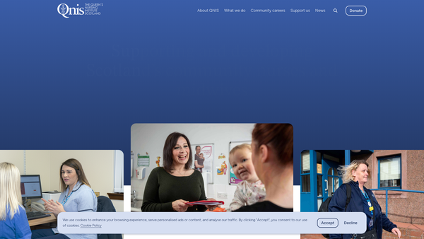 Screenshot of the The Queen's Nursing Institute Scotland website