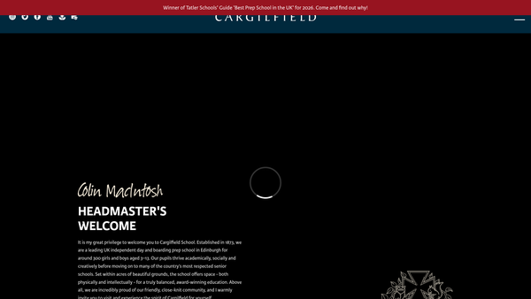 Screenshot of the Cargilfield School website