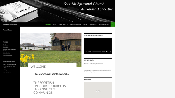 Screenshot of the All Saints Episcopal Church Lockerbie website