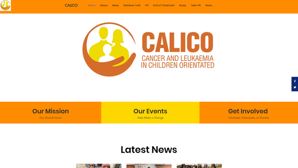 Screenshot of the CALICO - Cancer and Leukaemia In Children Orientated (Grampian Area) website