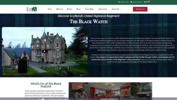 Screenshot of the The Black Watch Regimental Trust Limited website