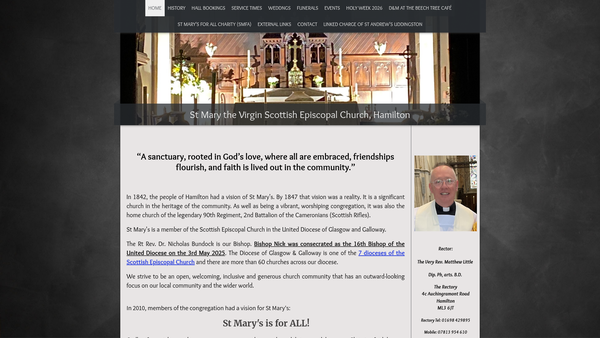 Screenshot of the St Marys Episcopal Church: Hamilton website