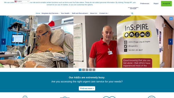 Screenshot of the Greater Glasgow Health Board Endowment Funds website