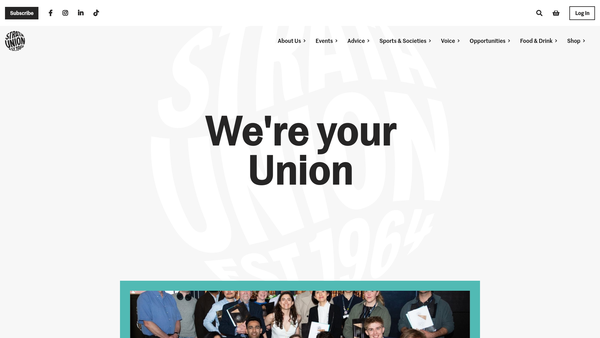 Screenshot of the University of Strathclyde Students' Association website