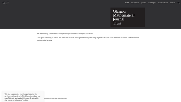 Screenshot of the Glasgow Mathematical Journal Trust website